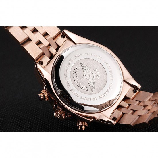 Breitling Chronomat Quartz Pearl Dial Rose Gold Case And Bracelet