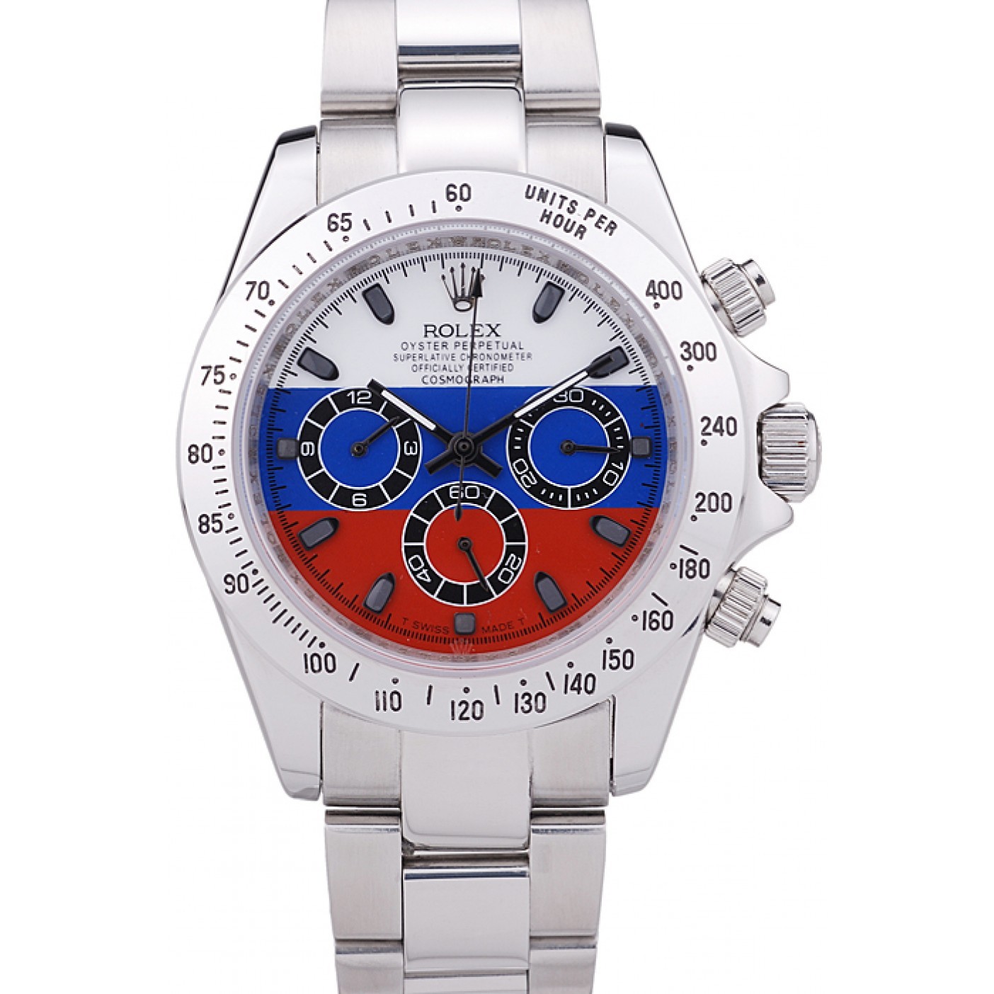 RepTime Watches Rolex Cosmograph Daytona Silver Bracelet Russian Flag Dial 7473