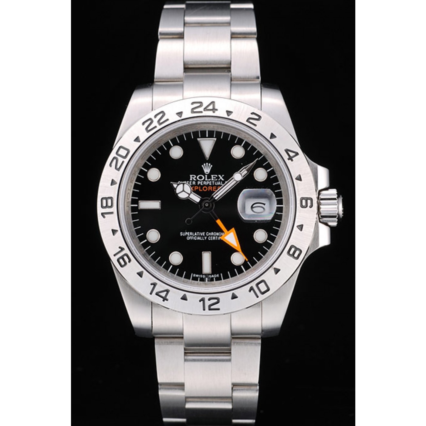 Rolex Explorer Stainless Steel Bezel Black Dial Watch