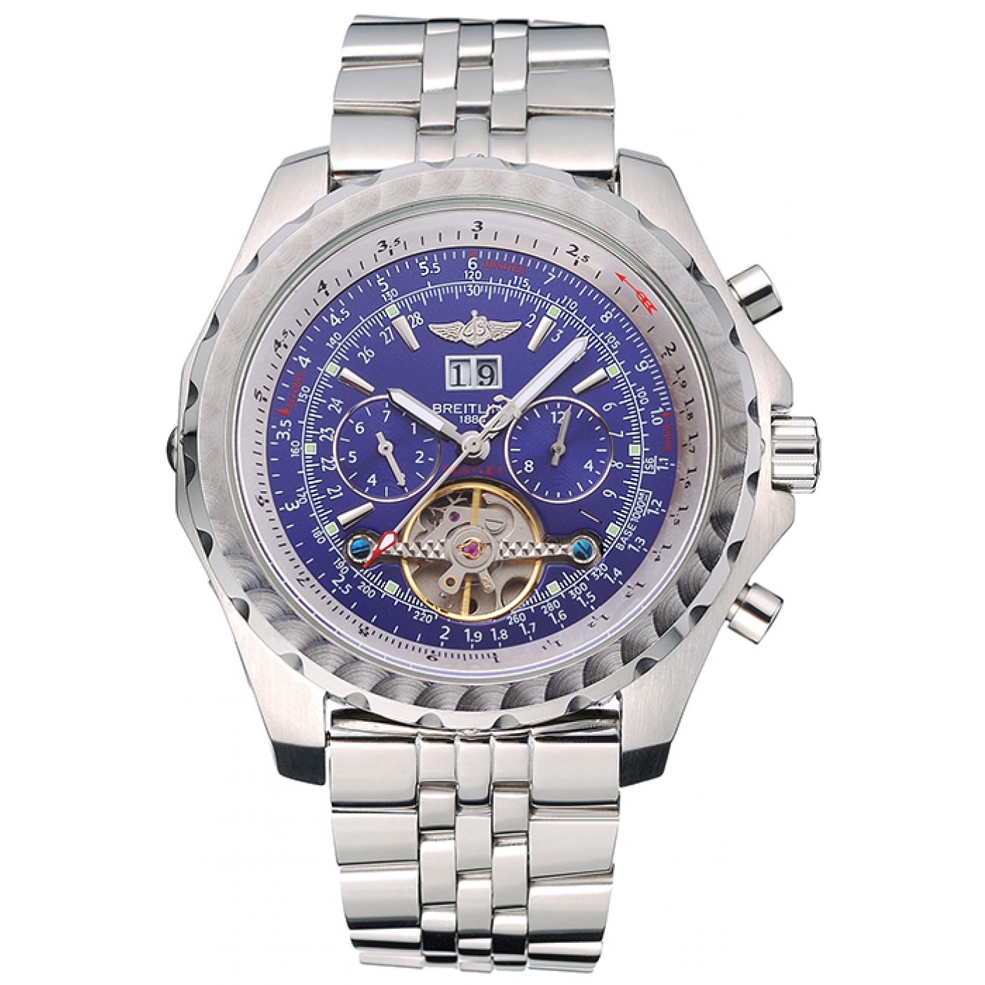 Breitling Bentley Mulliner Tourbillon Blue Dial Stainless Steel Case And Bracelet 622735