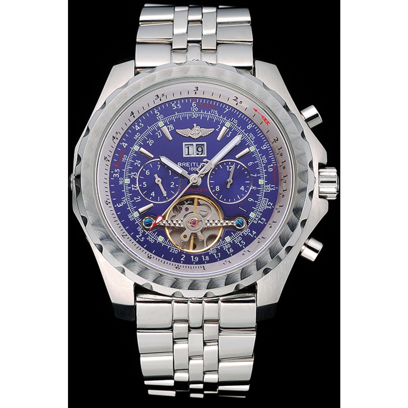 Breitling Bentley Mulliner Tourbillon Blue Dial Stainless Steel Case And Bracelet 622735