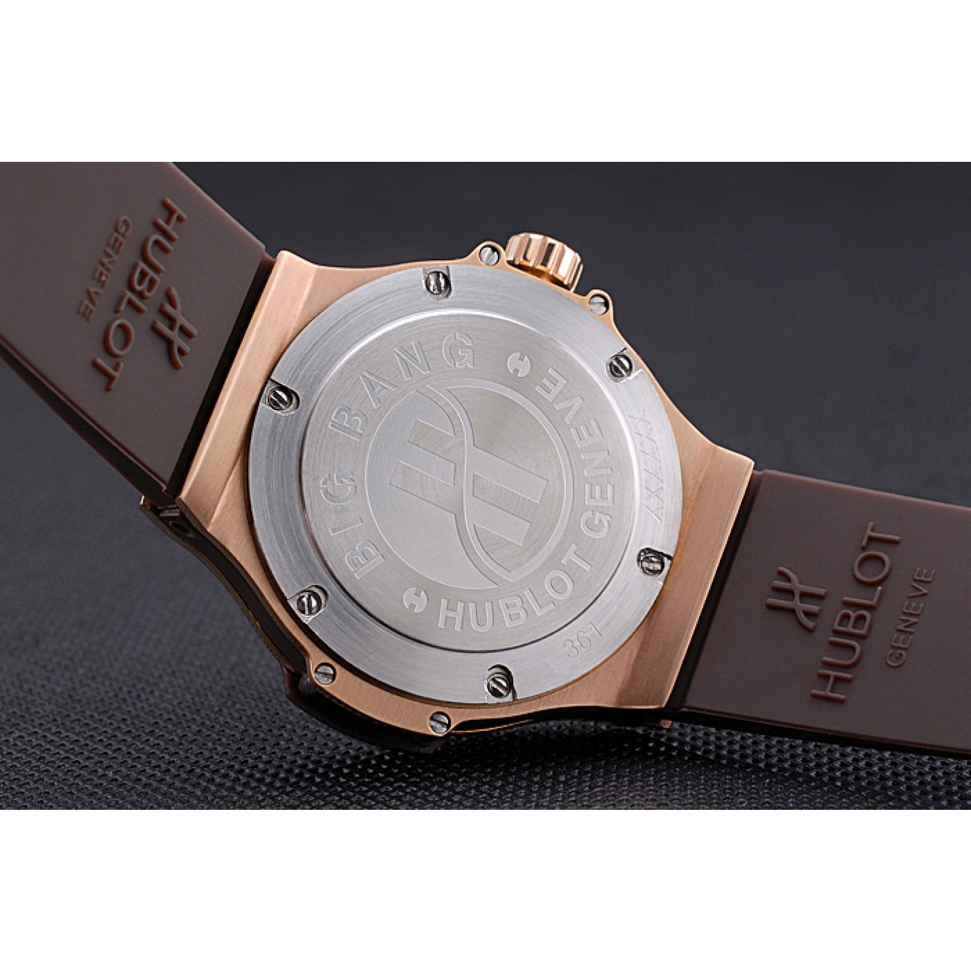 Hublot Big Bang King Rose Gold Bezel White Dial Brown Rubber Strap