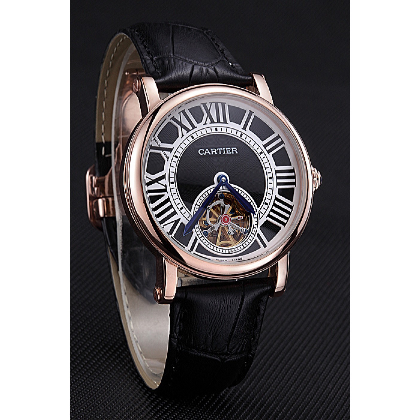 Cartier Rotonde Flying Tourbillon Black Dial 621957