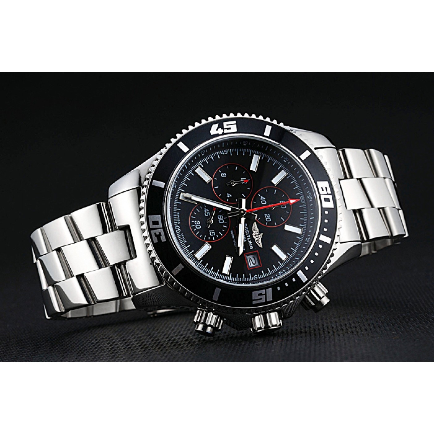 Breitling Superocean Chronograph II Black Dial Stainless Steel Bracelet 622428