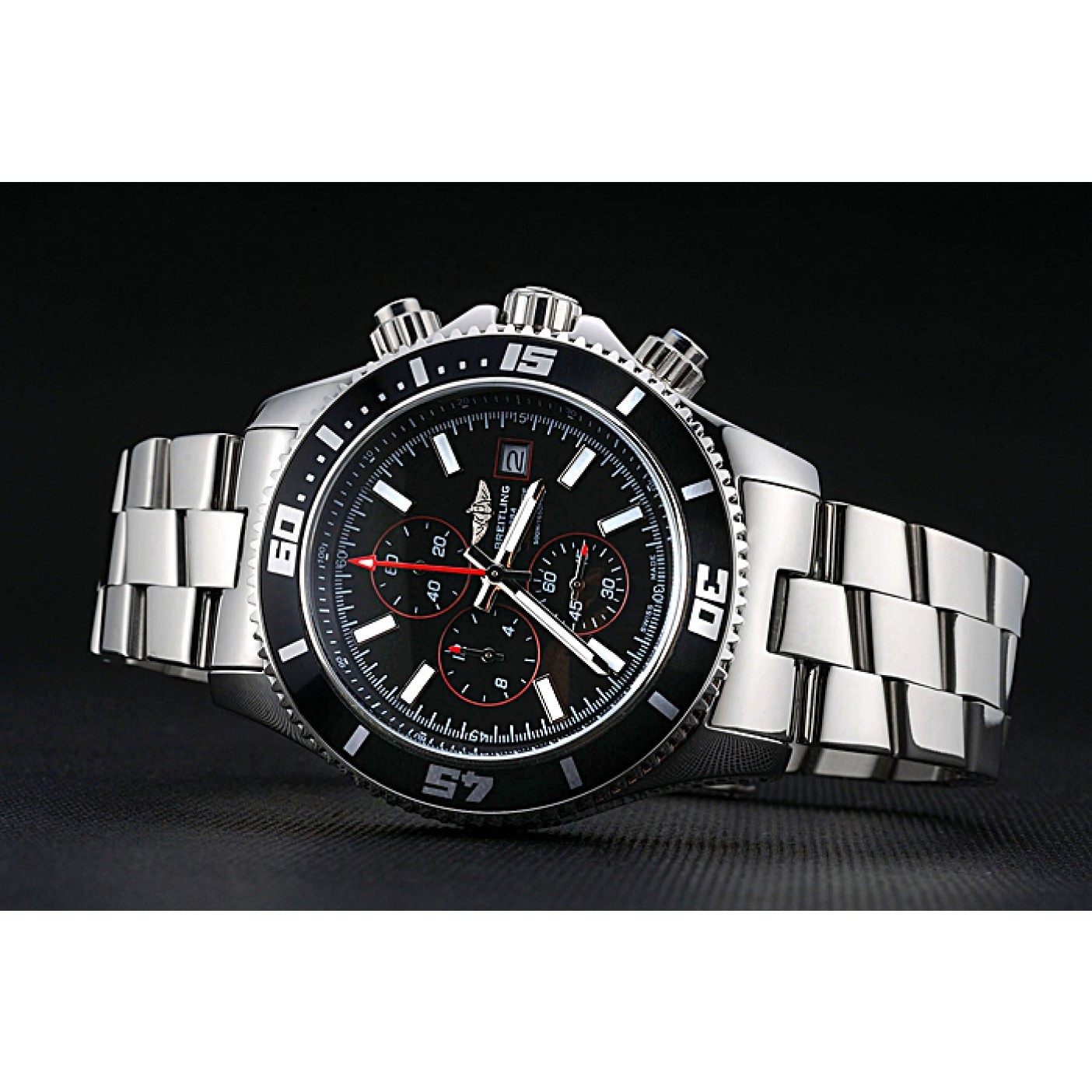 Breitling Superocean Chronograph II Black Dial Stainless Steel Bracelet 622428