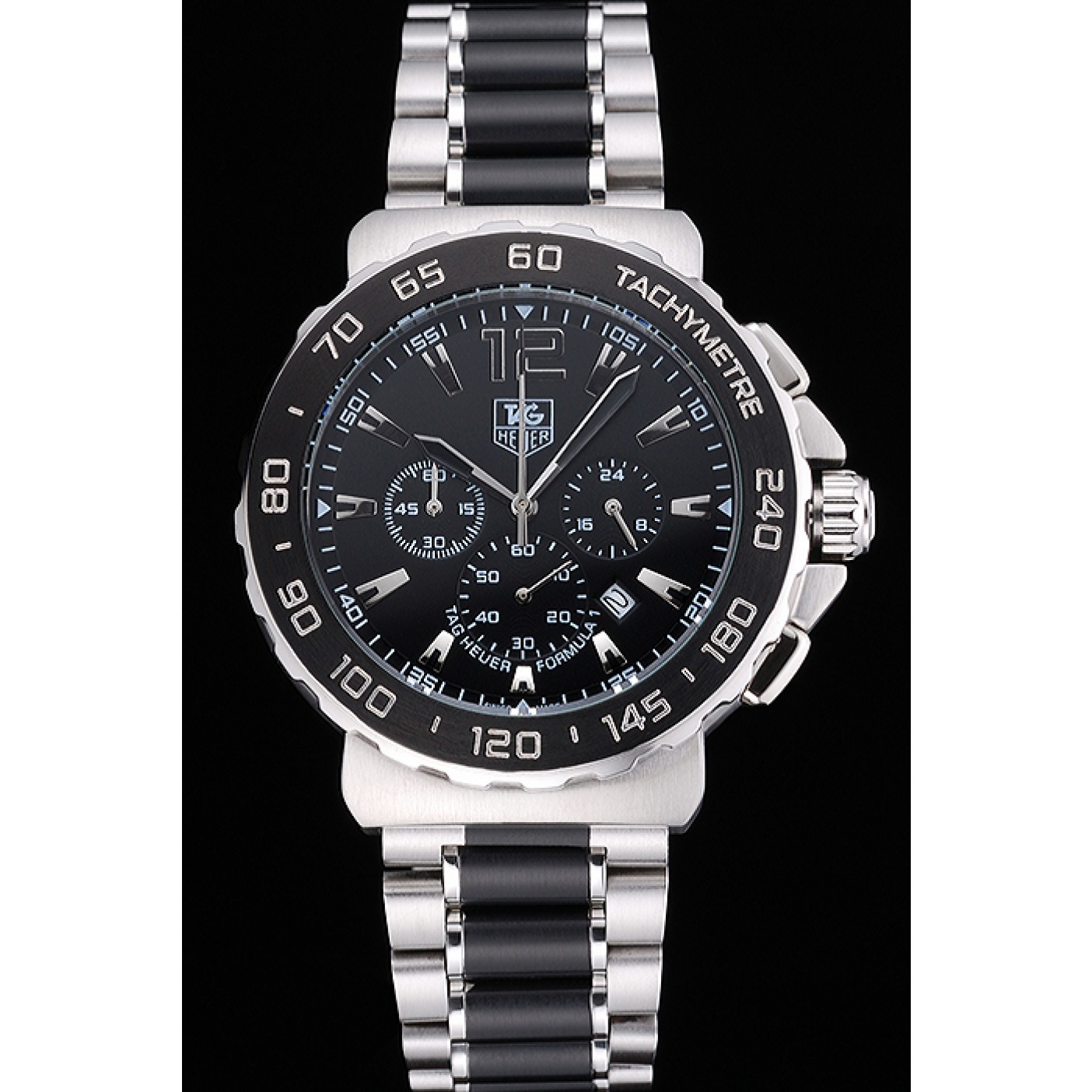 Tag Heuer Formula 1 Chronograph Black Dial Black Bezel Two Tone Stainless Steel Band 622412