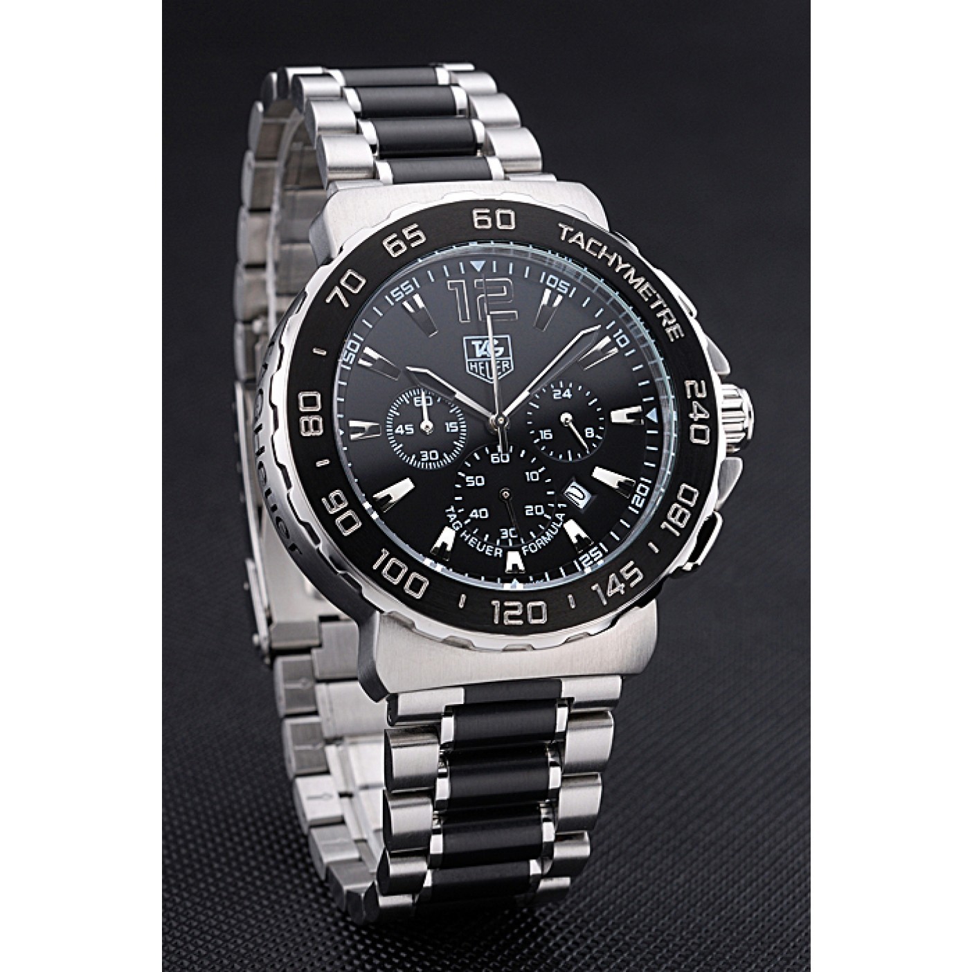 Tag Heuer Formula 1 Chronograph Black Dial Black Bezel Two Tone Stainless Steel Band 622412