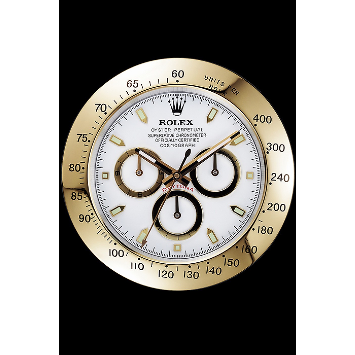 RepTime Watches Rolex Daytona Cosmograph Wall Clock Gold-White 621911