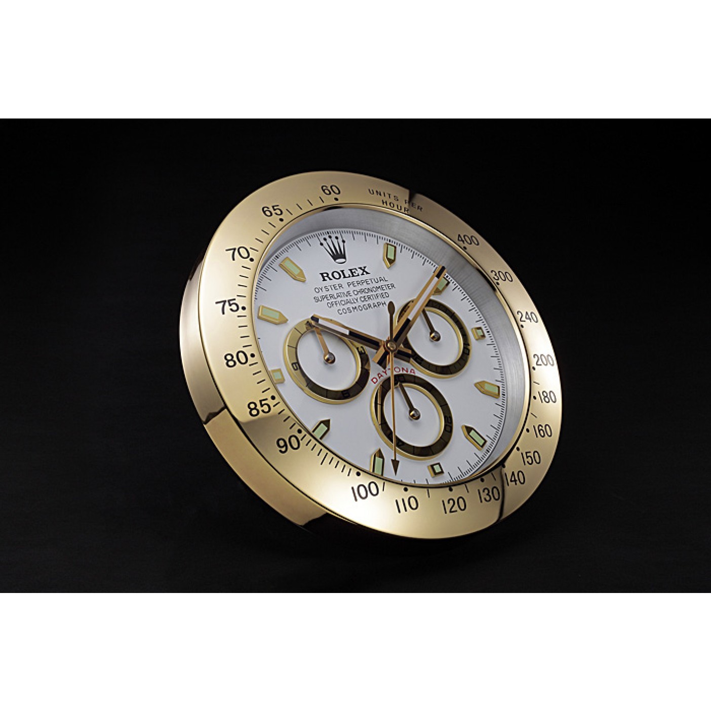 RepTime Watches Rolex Daytona Cosmograph Wall Clock Gold-White 621911