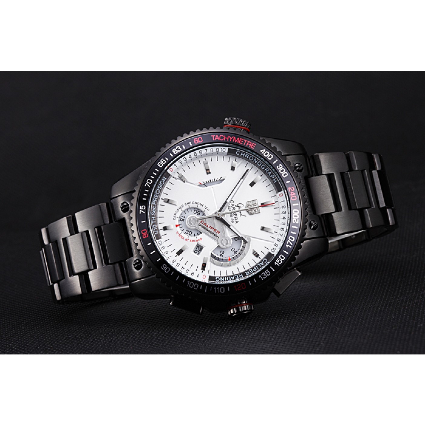 Tag Heuer Carrera Black Stainless Steel Case White Dial 98242