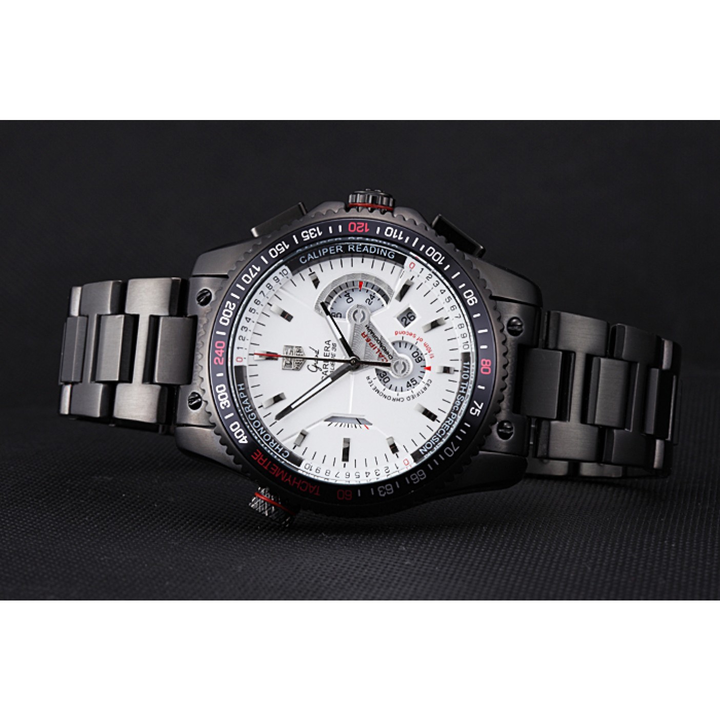 Tag Heuer Carrera Black Stainless Steel Case White Dial 98242