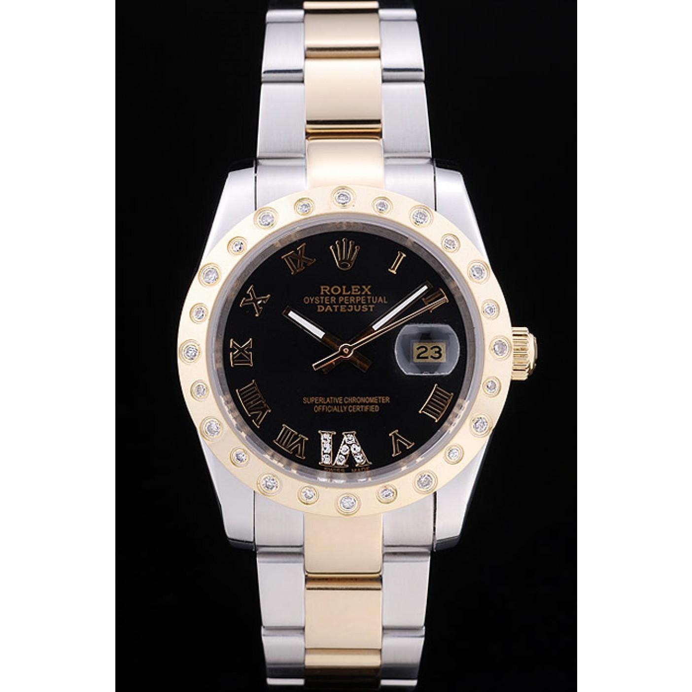 Rolex Datejust Diamond Bezel Black Dial 7463