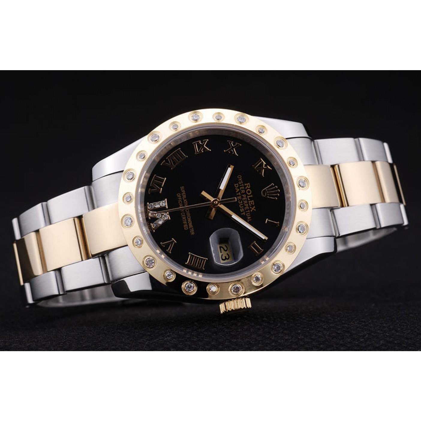 Rolex Datejust Diamond Bezel Black Dial 7463