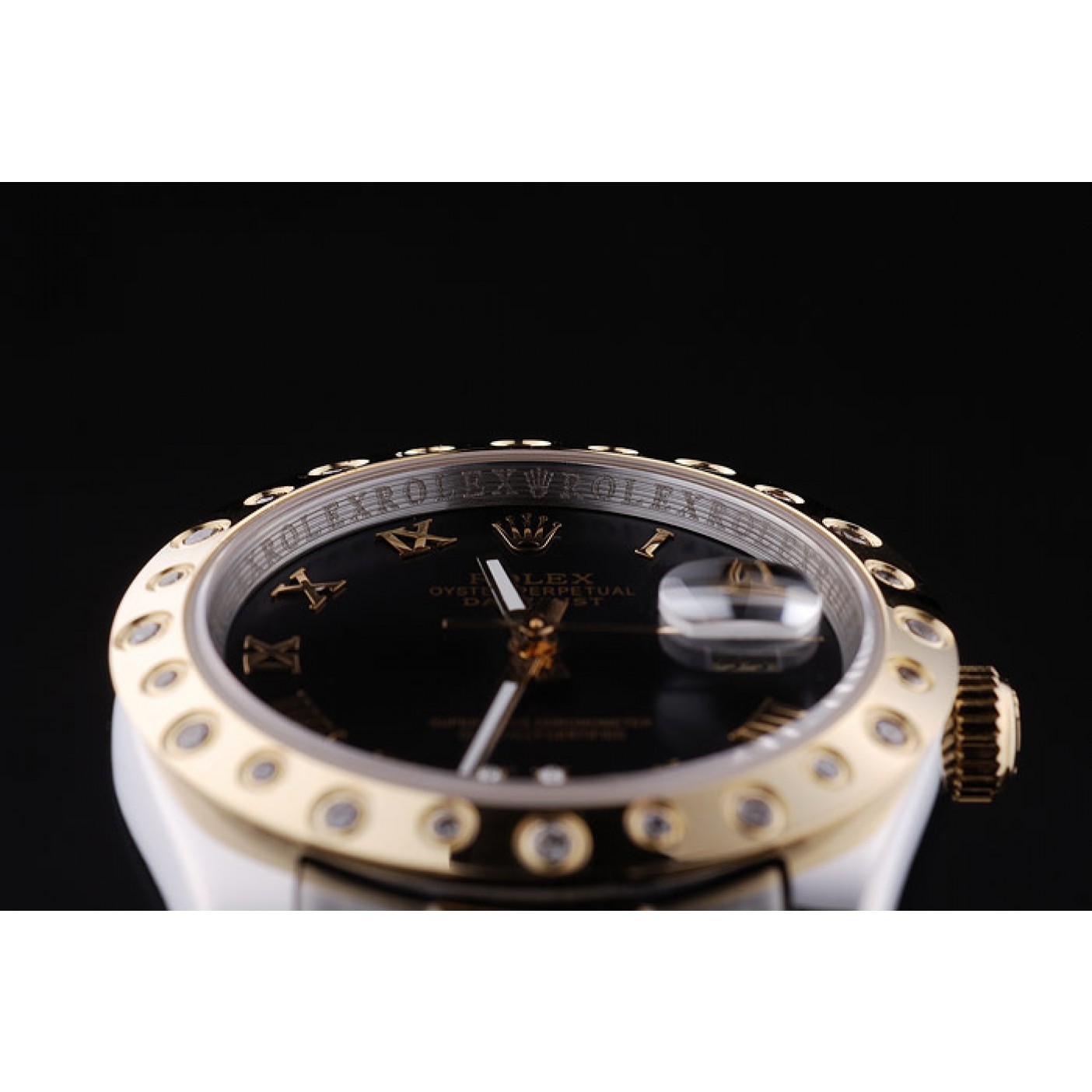 RepTime Watches Rolex Datejust Diamond Bezel Black Dial 7463