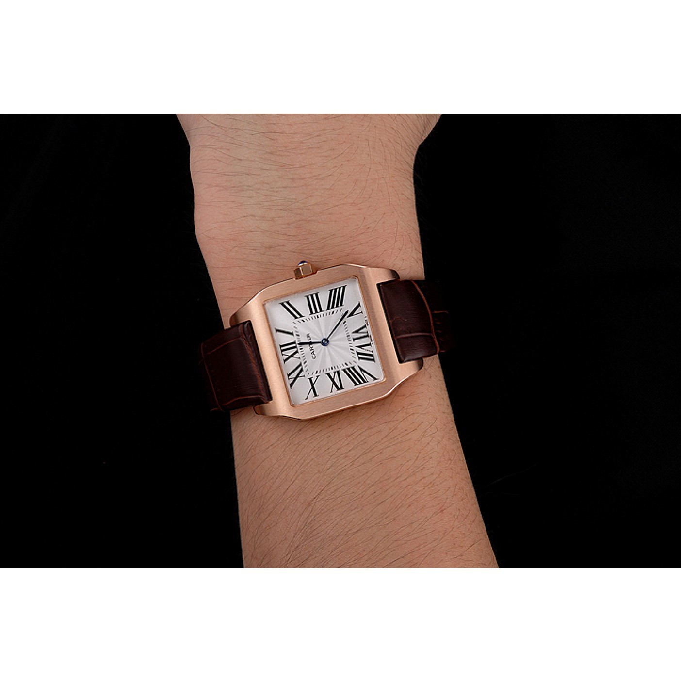 Cartier Santos 100 Diamond Rose Gold Bezel 621932