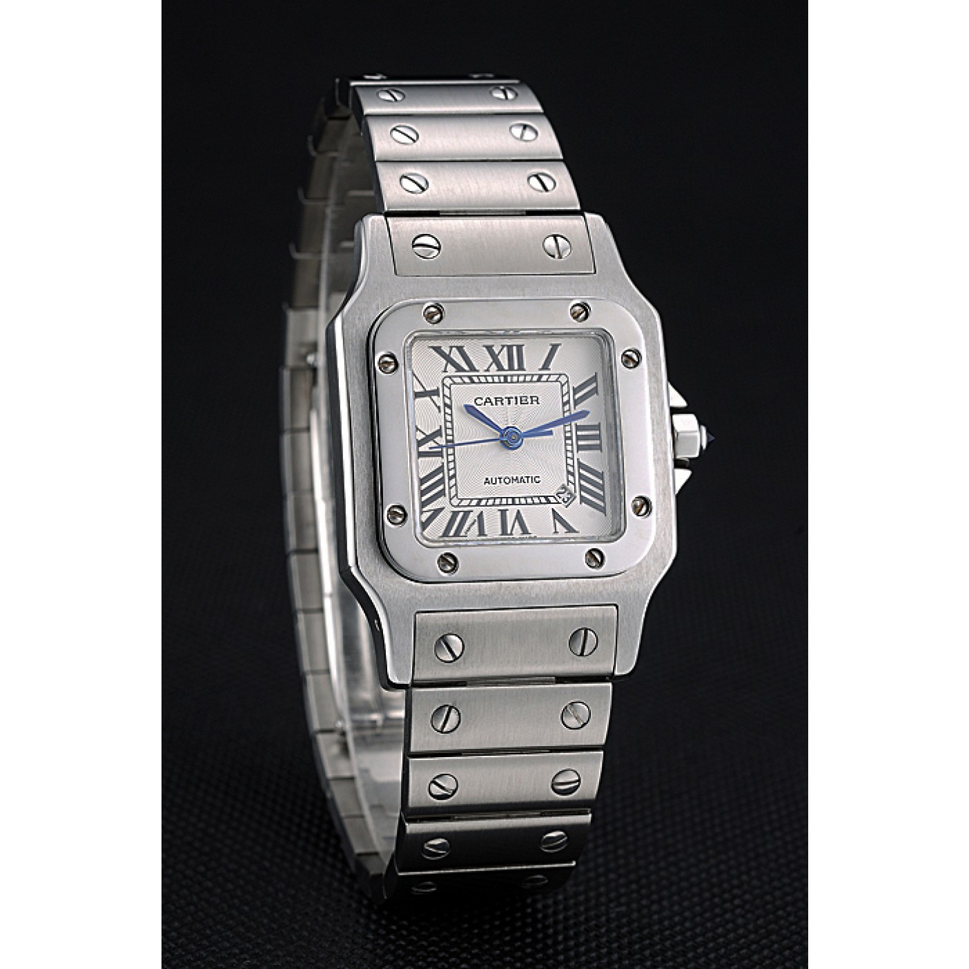 Swiss Cartier Santos White Dial Stainless Steel Case And Bracelet 622882