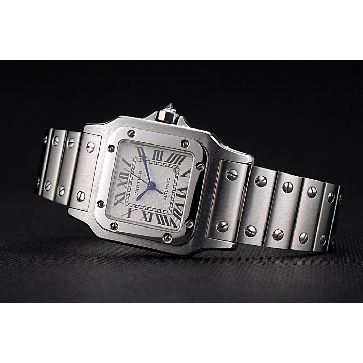 Swiss Cartier Santos White Dial Stainless Steel Case And Bracelet 622882