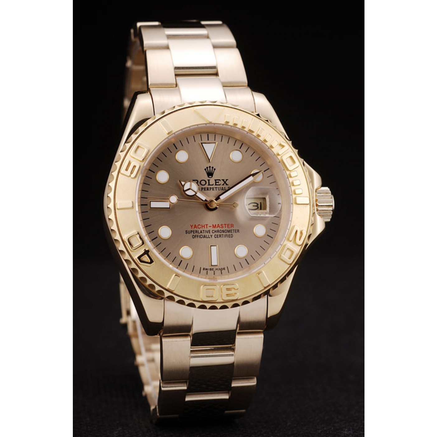 Rolex Yacht Master Gold Bezel Gold Dial 98232