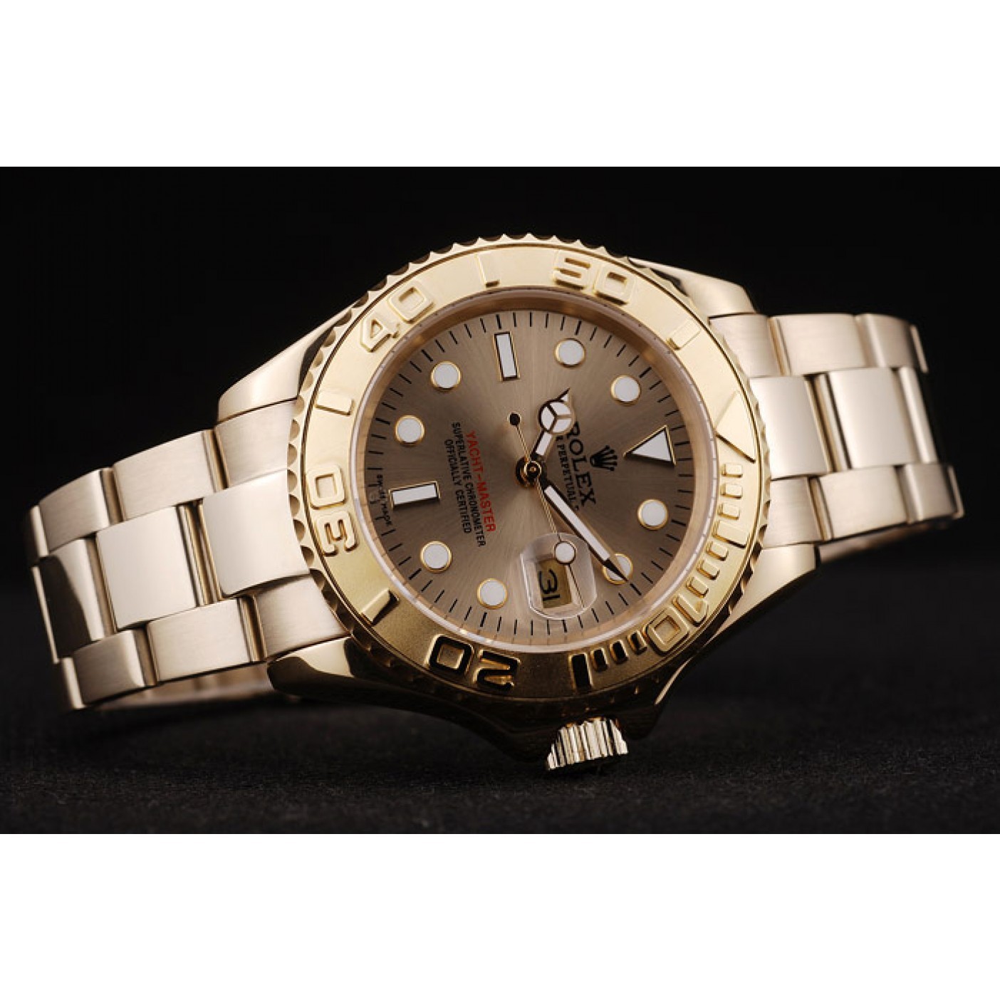 Rolex Yacht Master Gold Bezel Gold Dial 98232