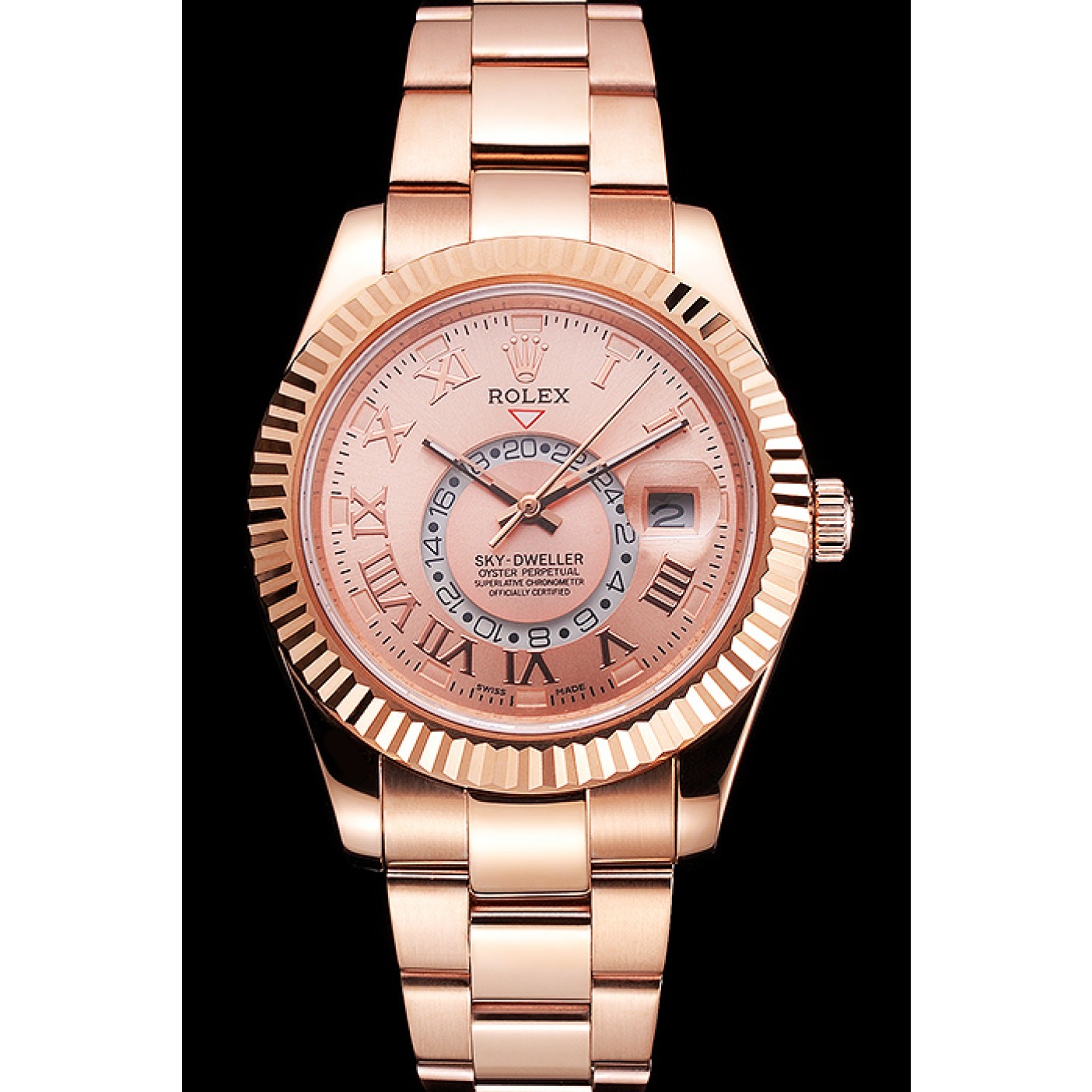 Rolex Sky Dweller Rose Gold Dial Rose Gold Case And Bracelet