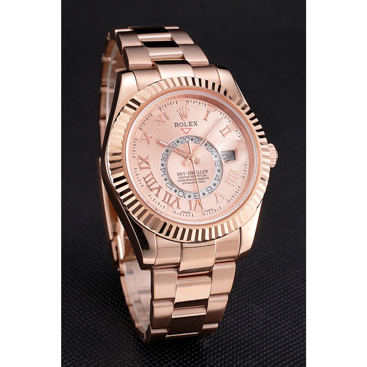 Rolex Sky Dweller Rose Gold Dial Rose Gold Case And Bracelet