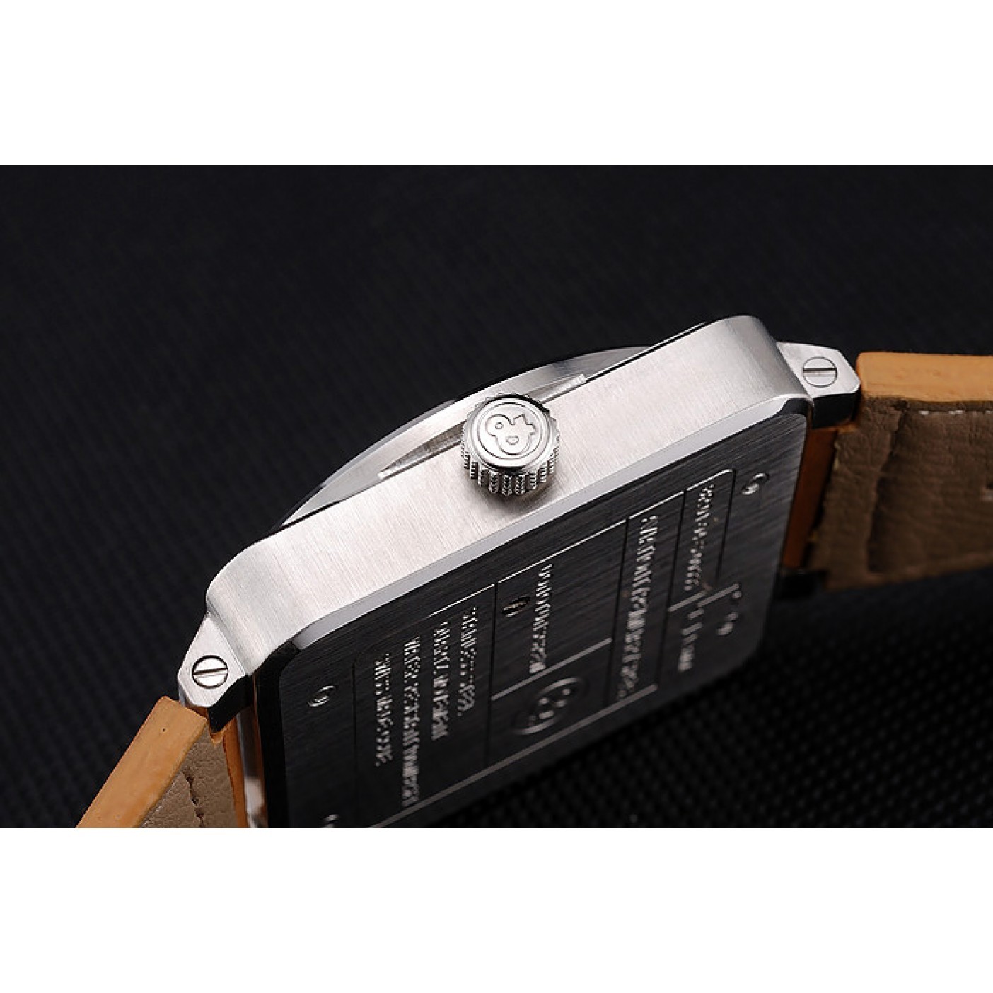 Bell and Ross BR 01-94 Black Dial Silver Case Brown Leather Strap