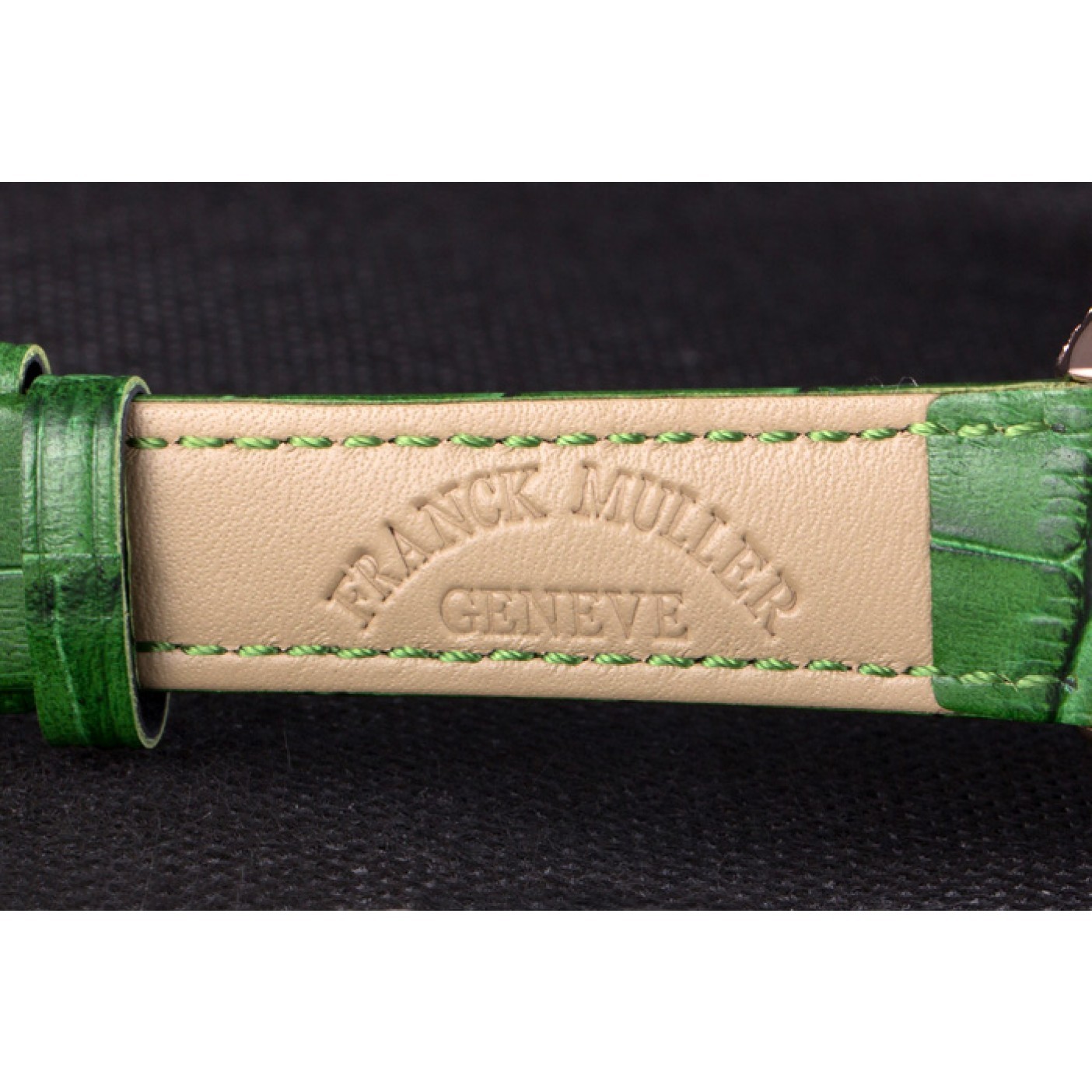 Franck Muller Casablanca Green Croco Leather Band Crystal Encrusted Bezel 621646