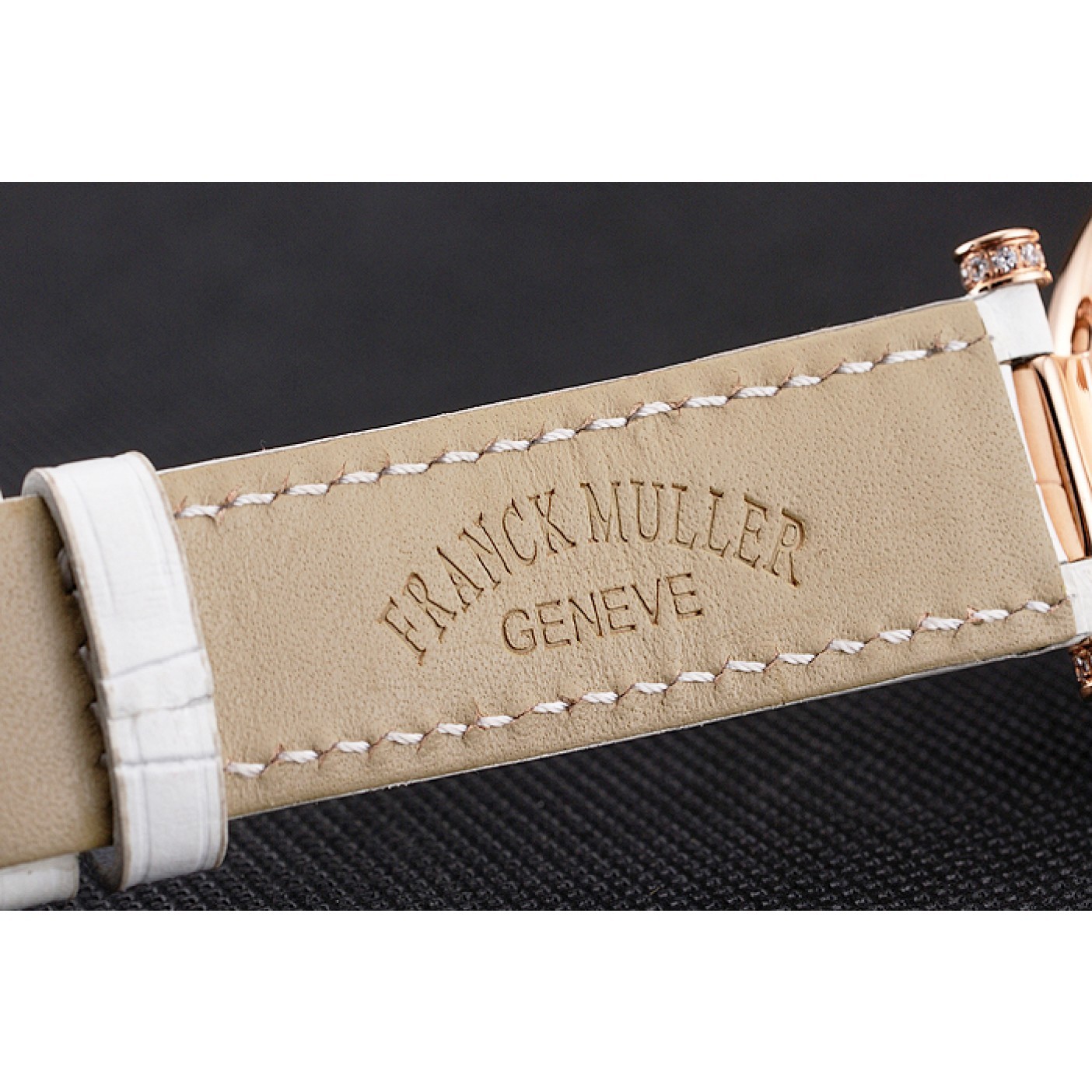 Franck Muller Double Mistery 4 Saisons White Dial Rose Gold Case White Leather Strap