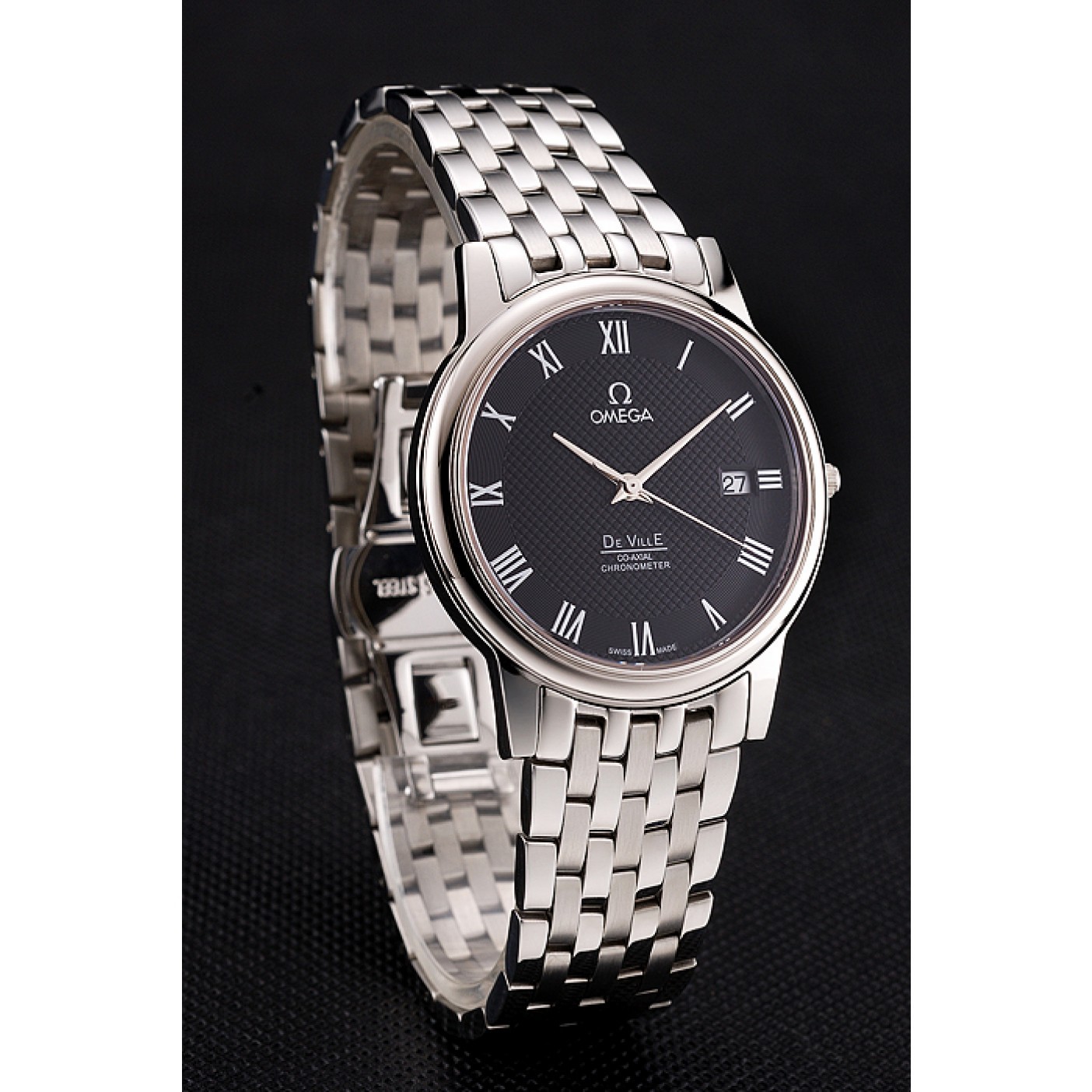 Omega DeVille Stainless Steel Bracelet Black Dial 621685