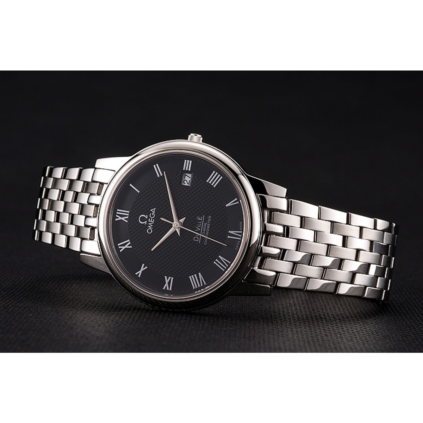 Omega DeVille Stainless Steel Bracelet Black Dial 621685