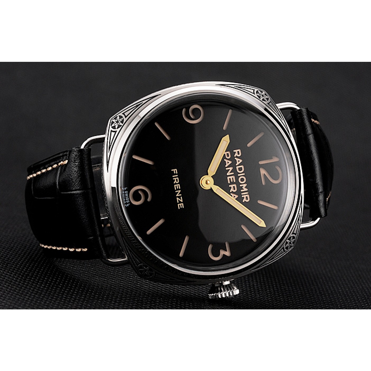 Swiss Panerai Radiomir 3 Days Acciaio &quot;Firenze&quot; Black Dial Stainless Steel Case Black Leather Strap