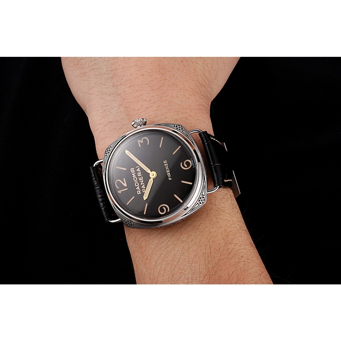 Swiss Panerai Radiomir 3 Days Acciaio &quot;Firenze&quot; Black Dial Stainless Steel Case Black Leather Strap