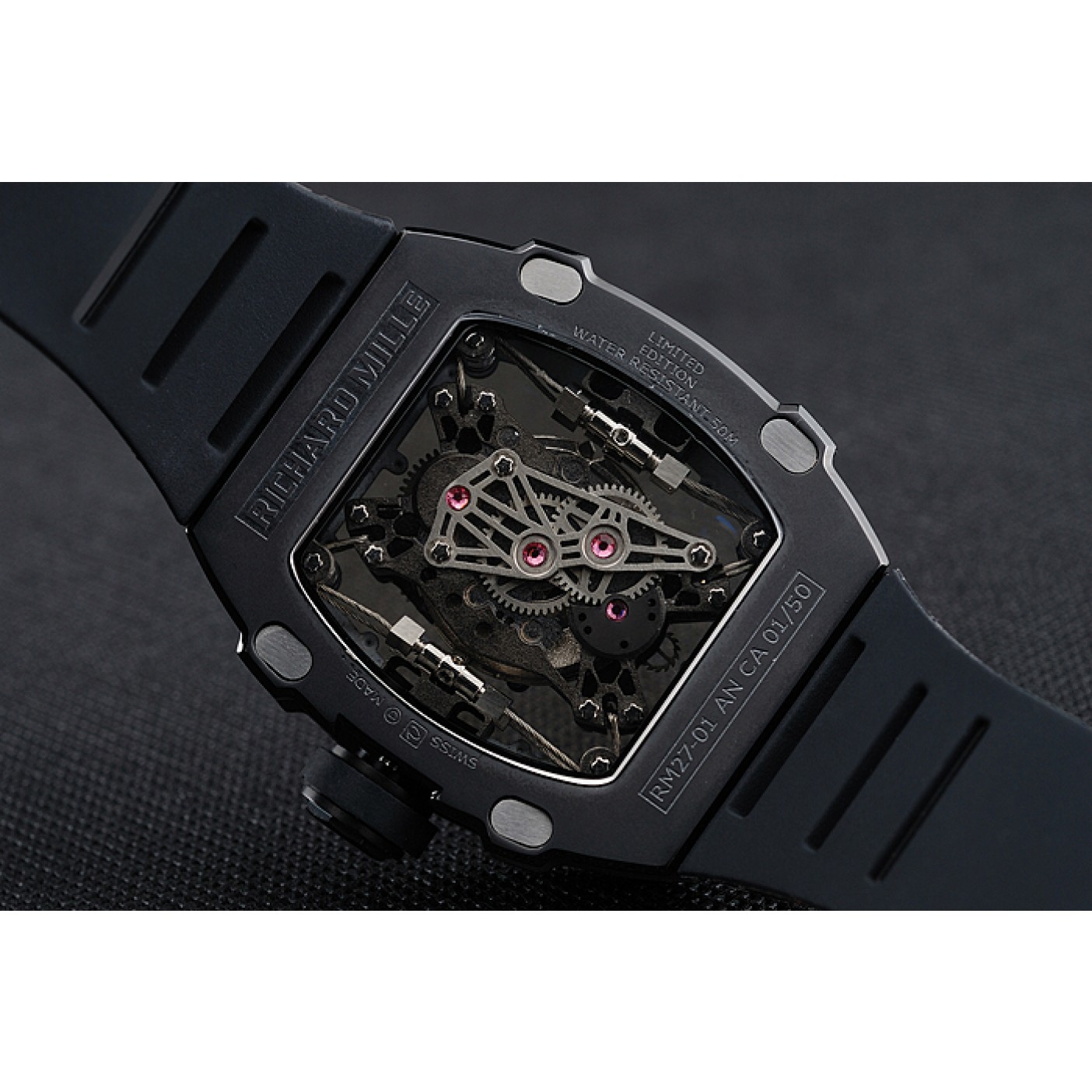 Richard Mille Tourbillion Rafael Nadal RM 27-01 Black Case Black Rubber Bracelet 1454253