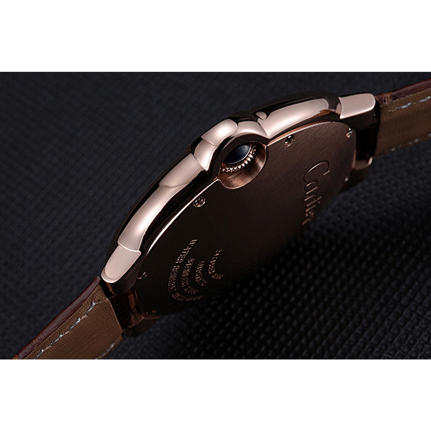 Swiss Cartier Ballon Bleu Brown Leather Bracelet 622064