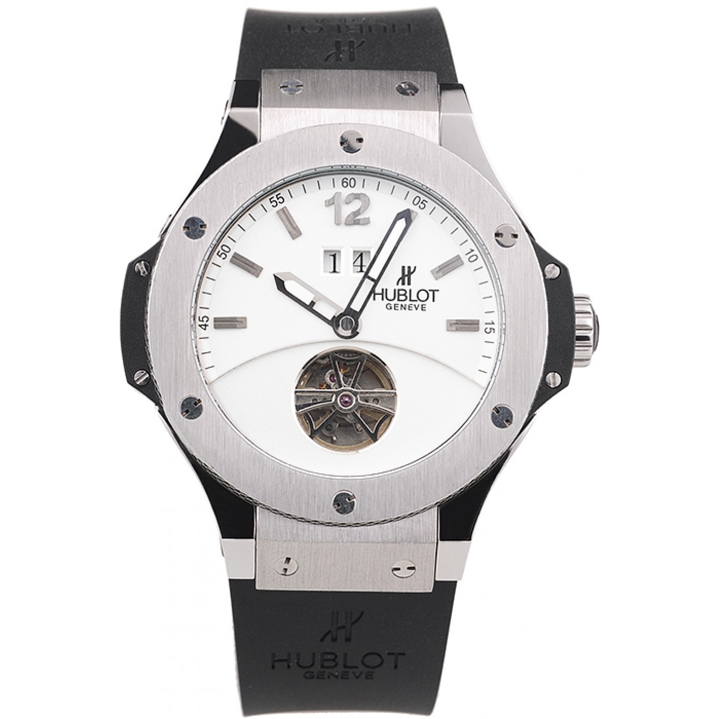 Hublot Big Bang Limited Edition White Dial Tourbillon Black Rubber Dial 1454190