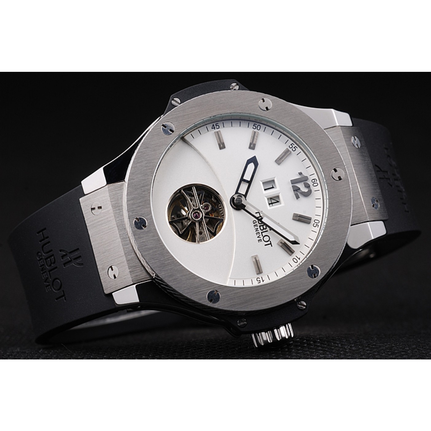 Hublot Big Bang Limited Edition White Dial Tourbillon Black Rubber Dial 1454190