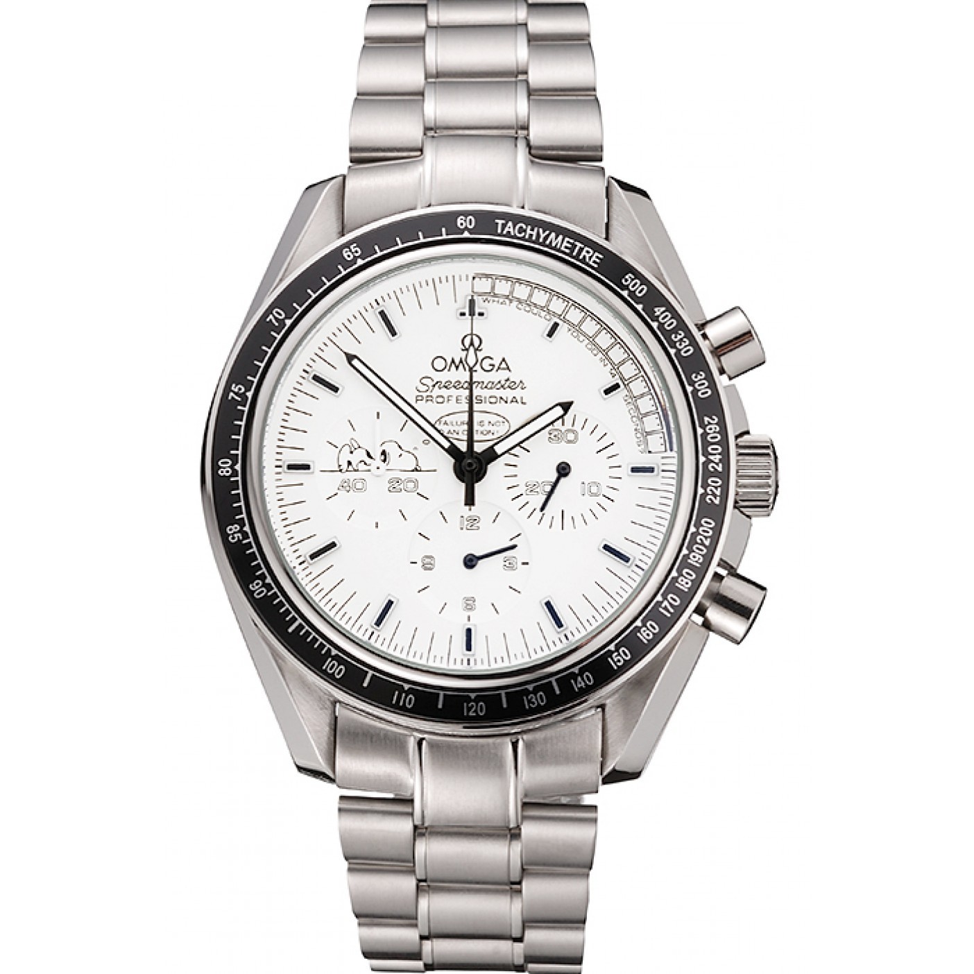 Omega Speedmaster Professional Apollo 13 Silver Snoopy Award White Dial Stainless Steel Case And Bracelet