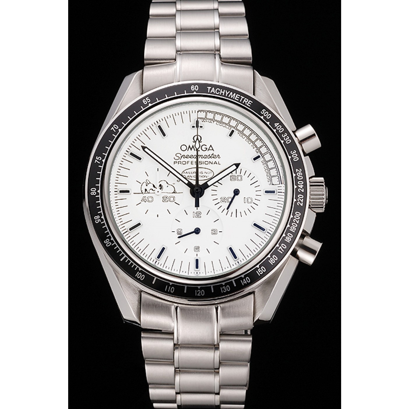 Omega Speedmaster Professional Apollo 13 Silver Snoopy Award White Dial Stainless Steel Case And Bracelet