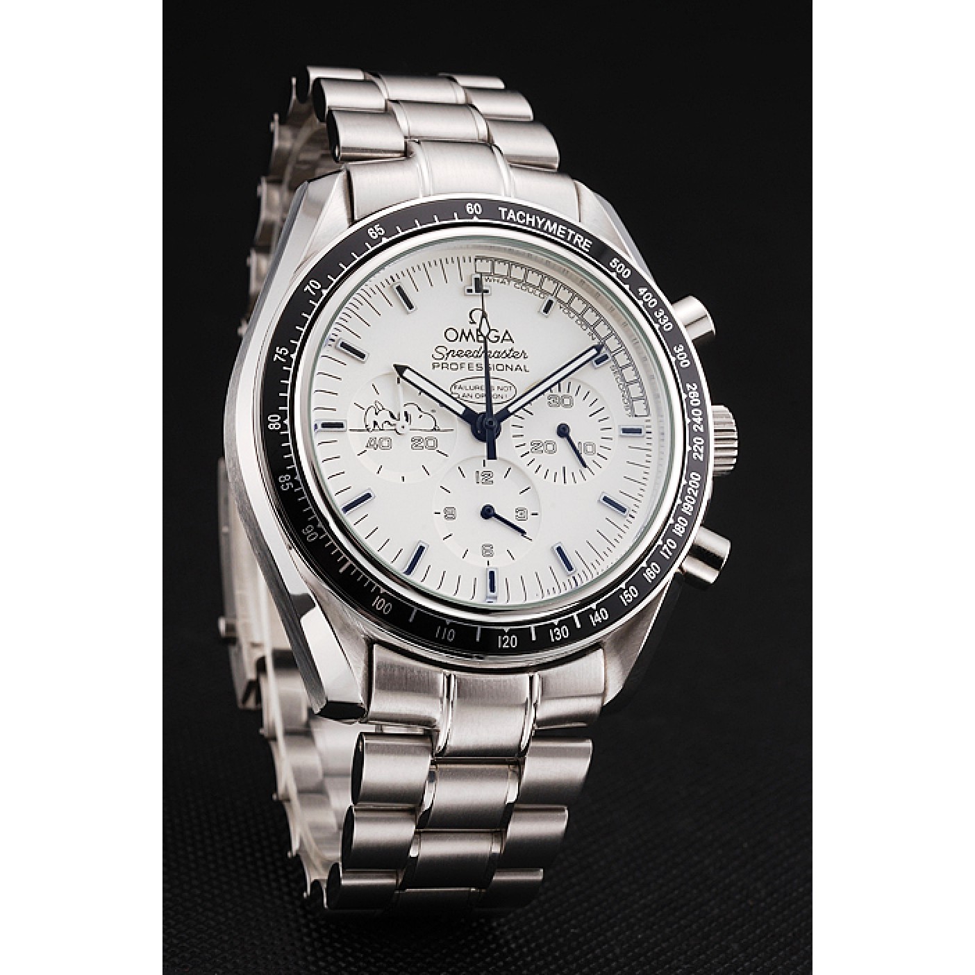 Omega Speedmaster Professional Apollo 13 Silver Snoopy Award White Dial Stainless Steel Case And Bracelet