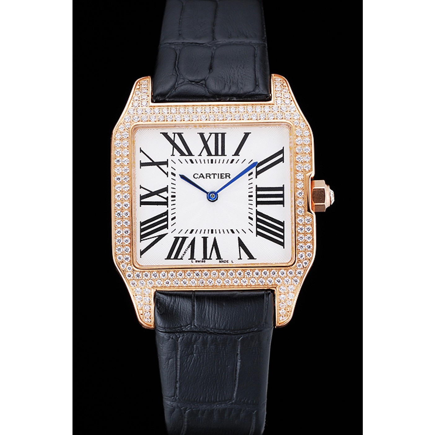 Cartier Santos 100 Diamond Rose Gold Bezel 621925