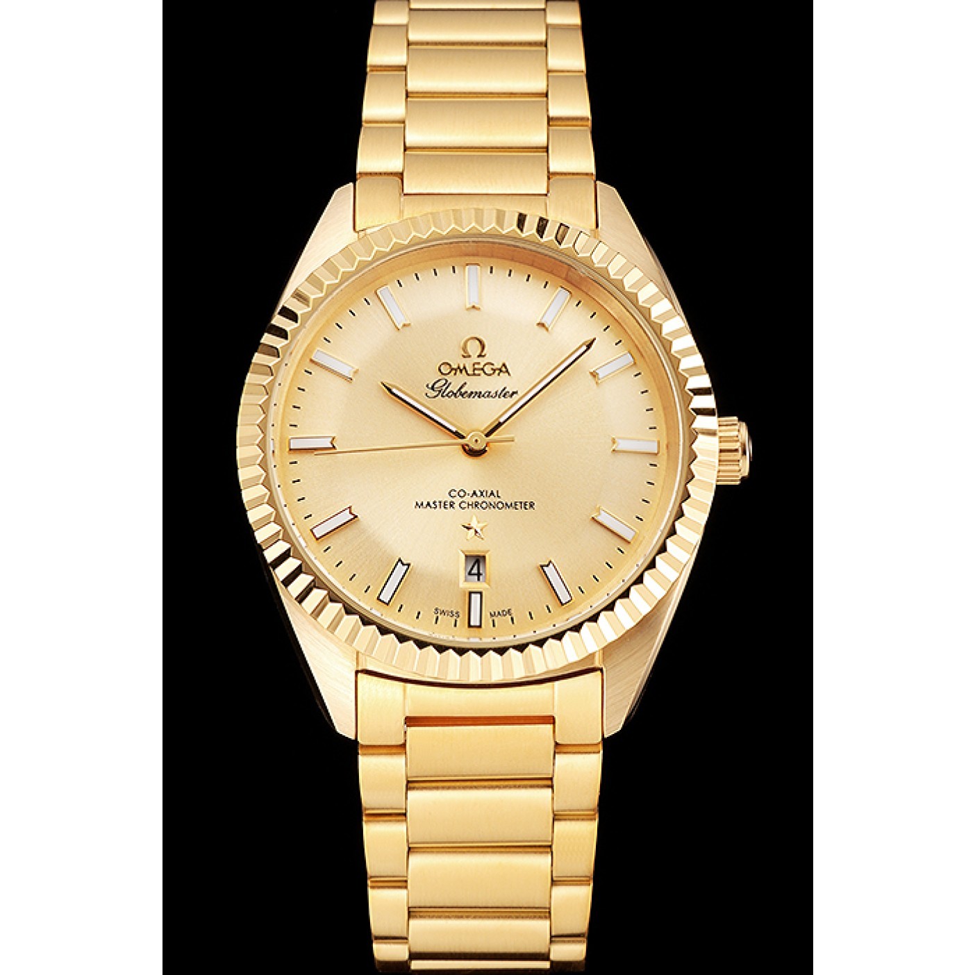 Omega Globemaster Gold Dial Gold Case And Bracelet