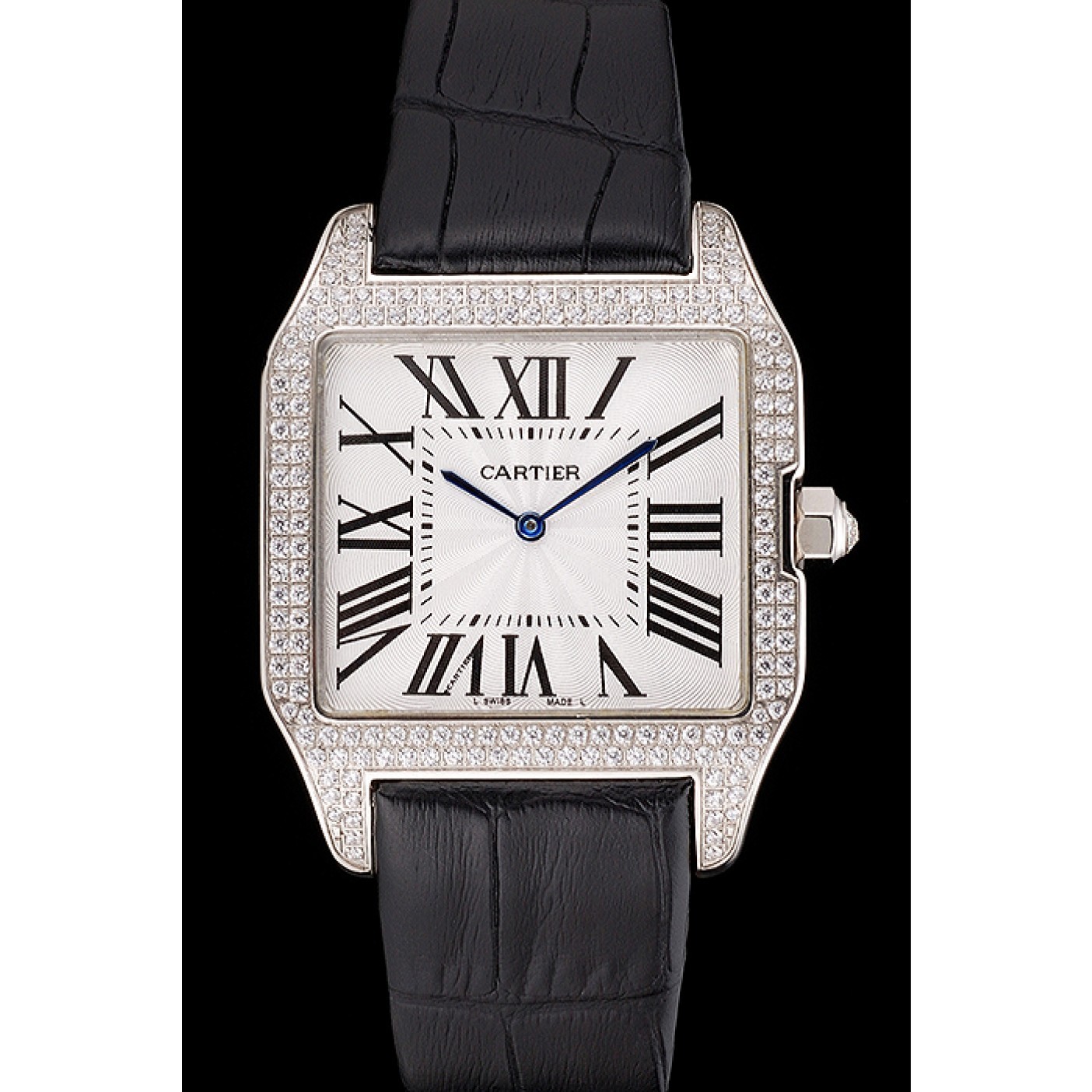 Cartier Santos 100 Diamond Silver Bezel 621924