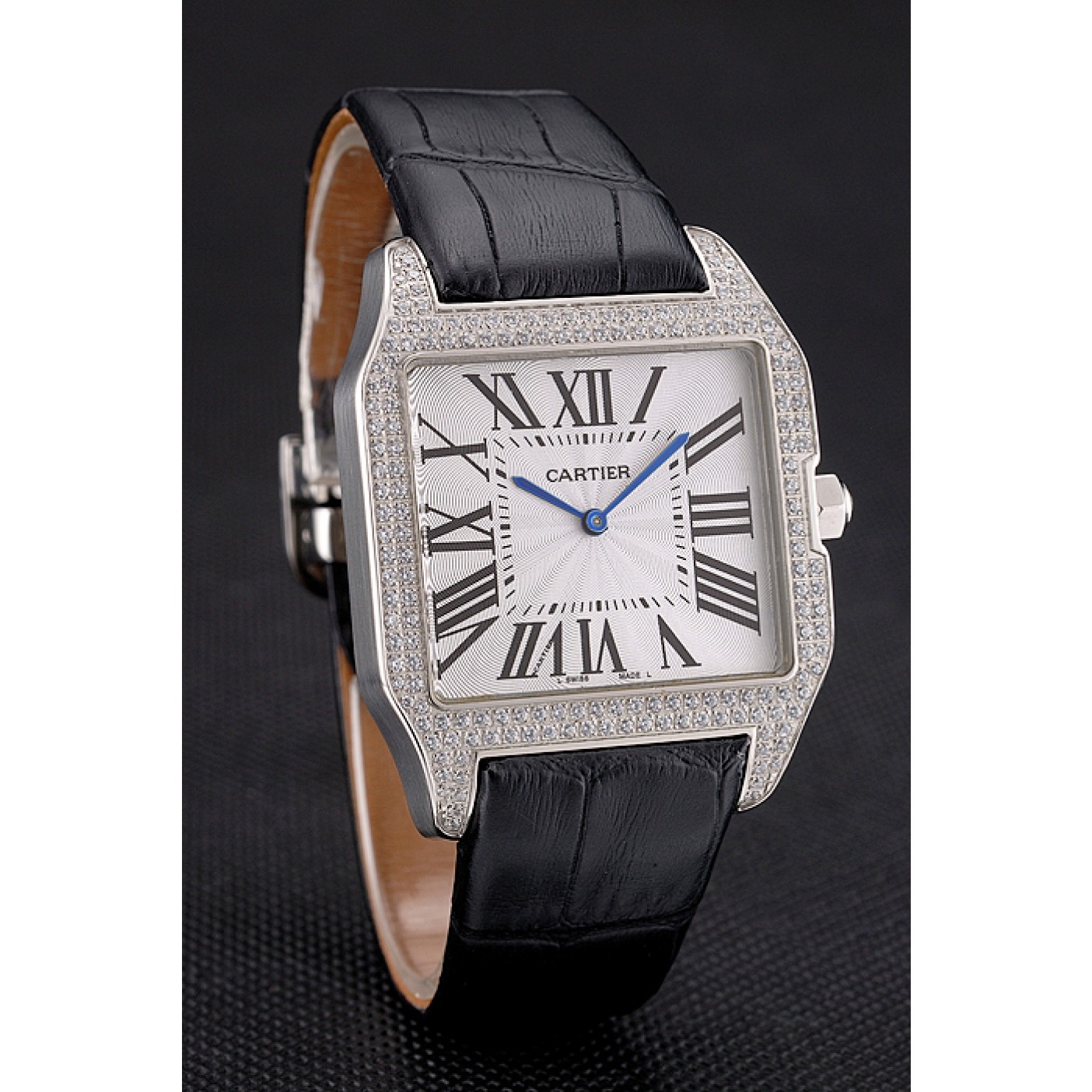 Cartier Santos 100 Diamond Silver Bezel 621924