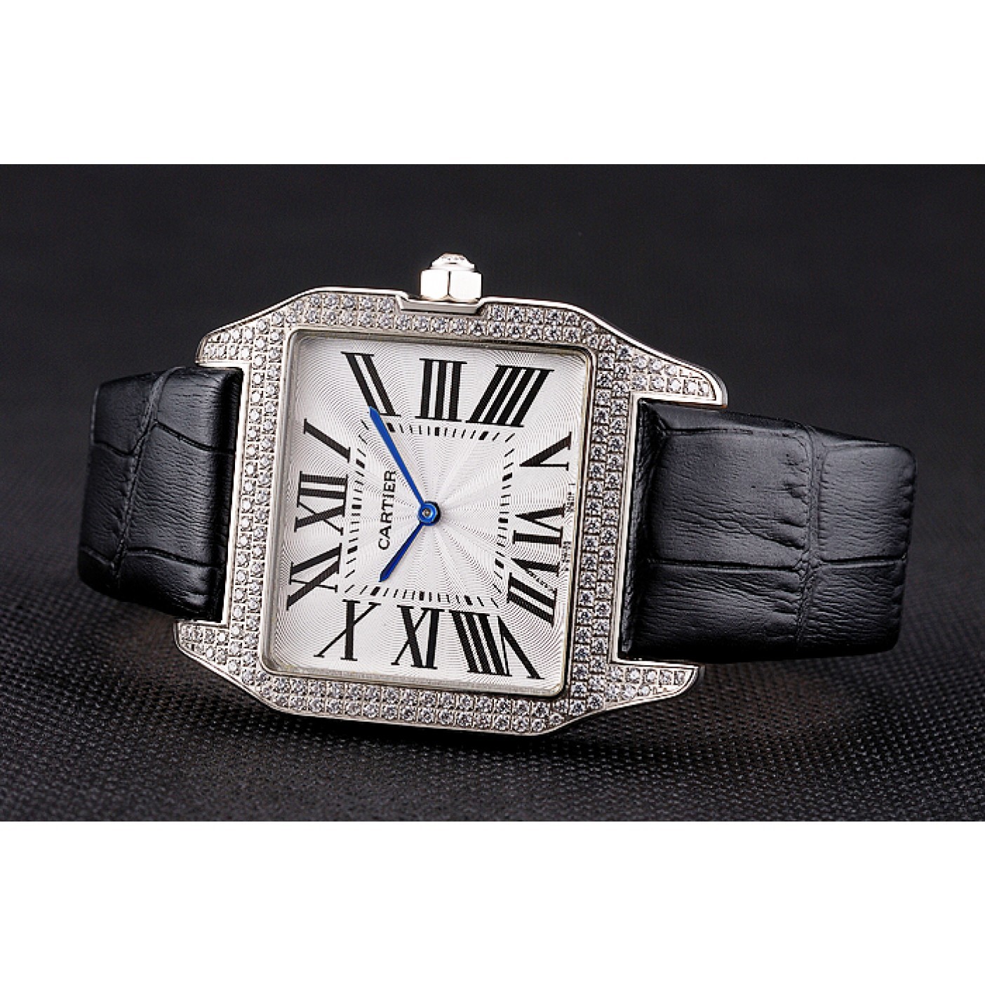 Cartier Santos 100 Diamond Silver Bezel 621924