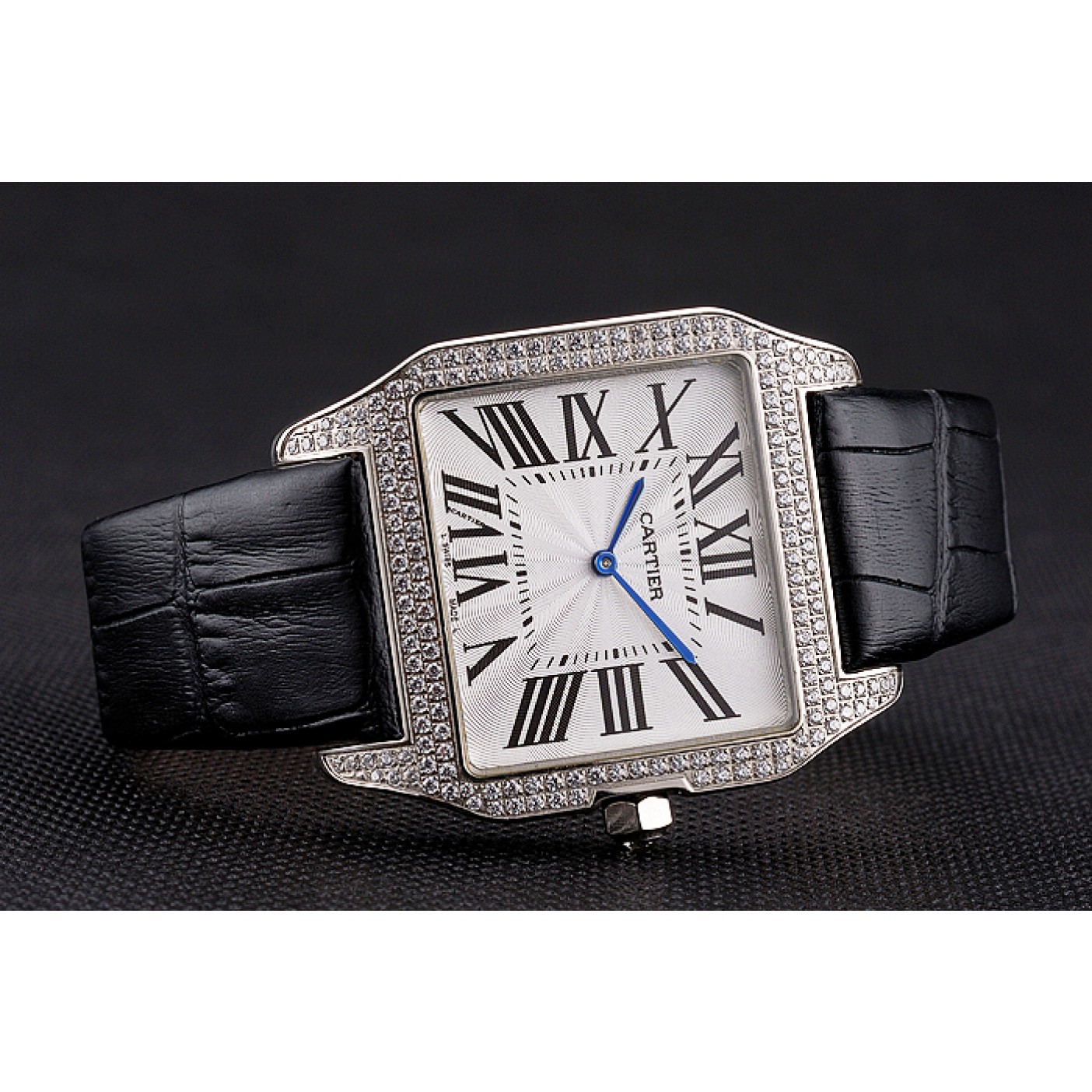 Cartier Santos 100 Diamond Silver Bezel 621924