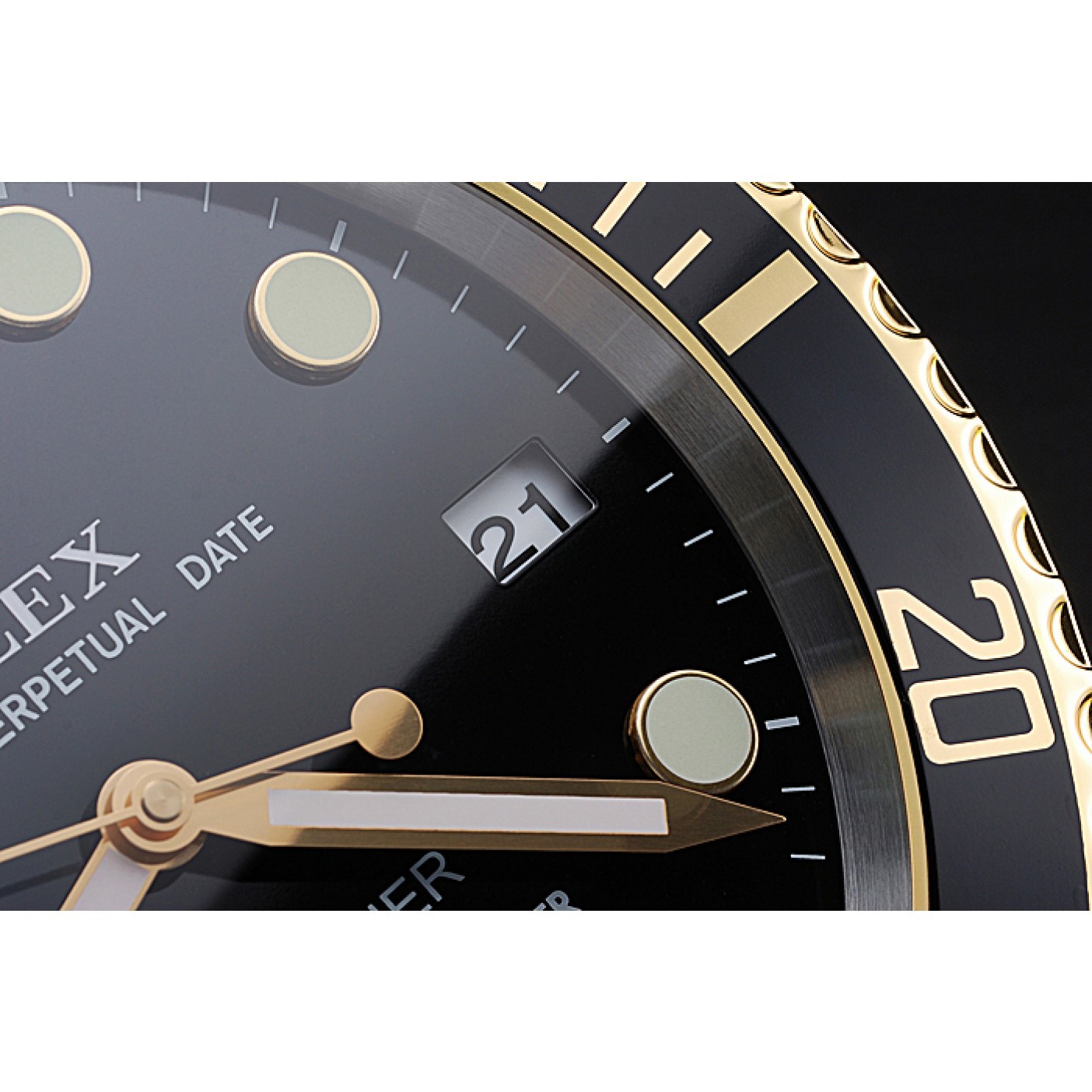 RepTime Watches Rolex Submariner Wall Clock Black-Gold 622476