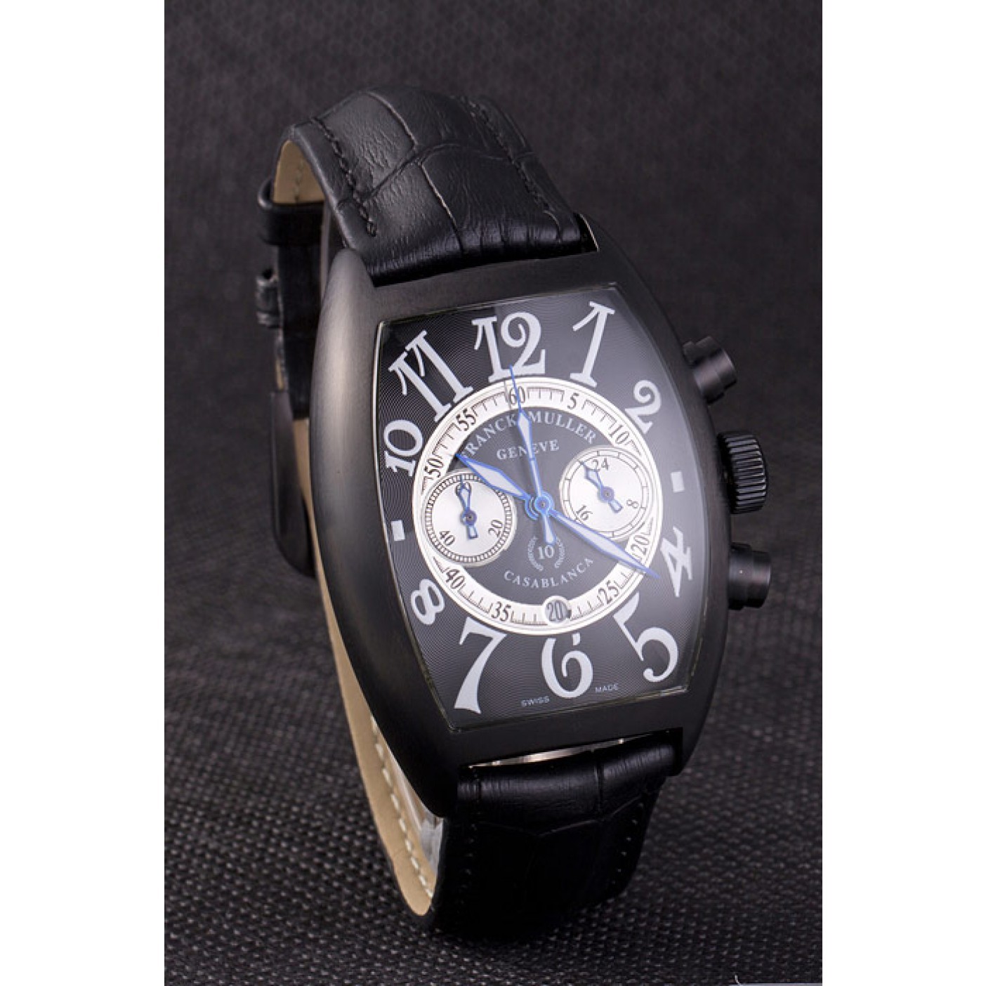 Franck Muller Casablanca White Dial Numbers Black Croco Strap 80302