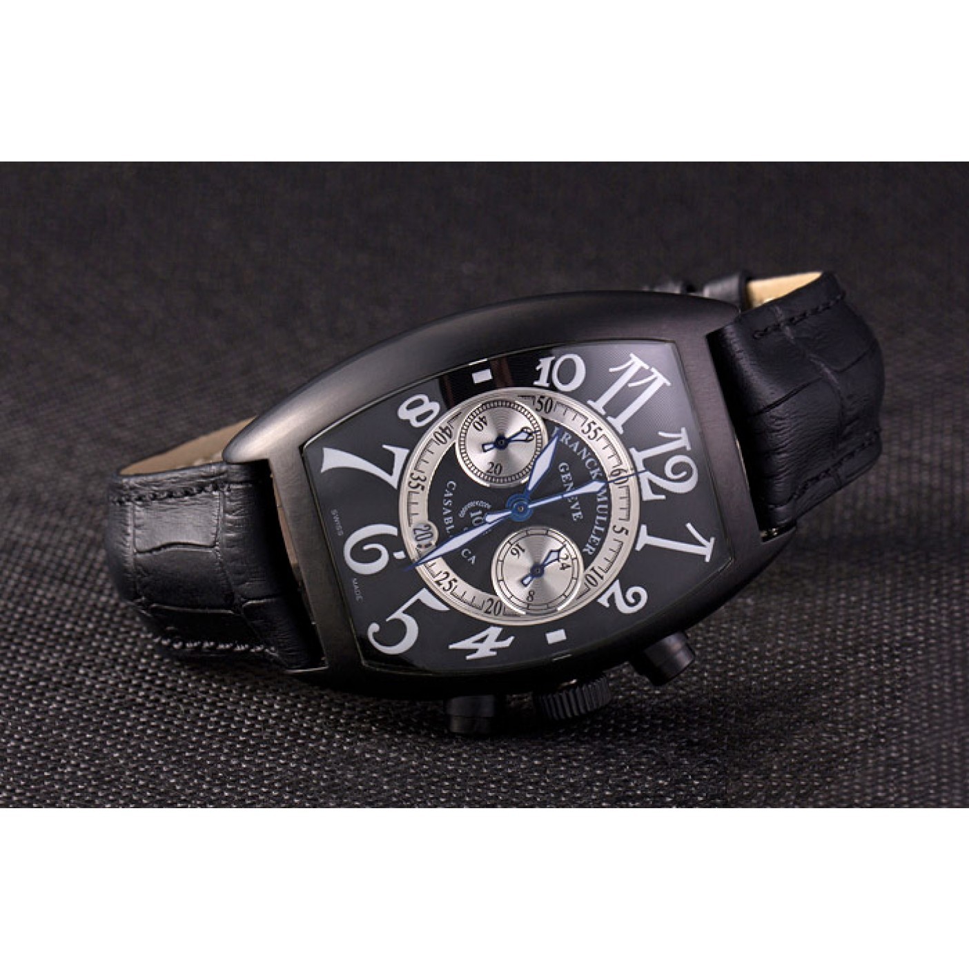 Franck Muller Casablanca White Dial Numbers Black Croco Strap 80302