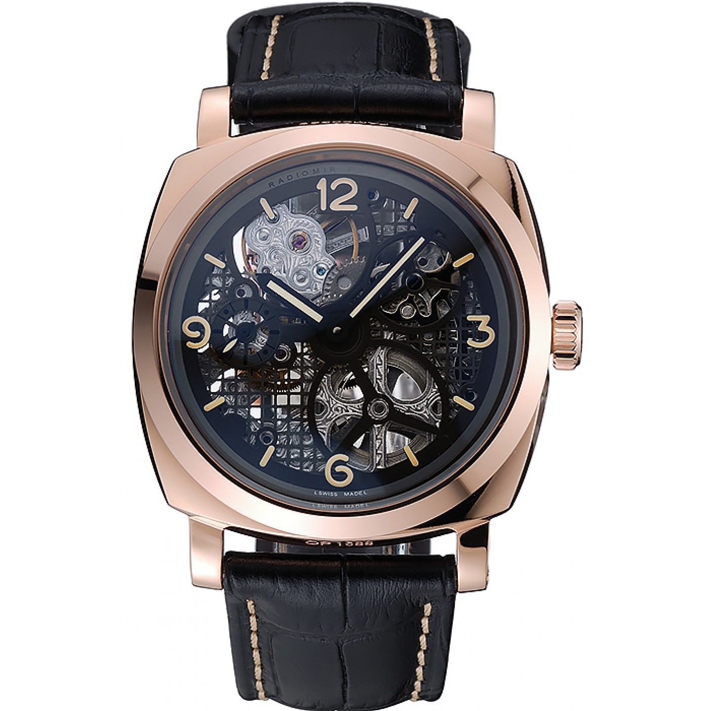 Panerai Radiomir Tourbillon GMT Ceramica Lo Scienziato Black Leather Bracelet 1454230