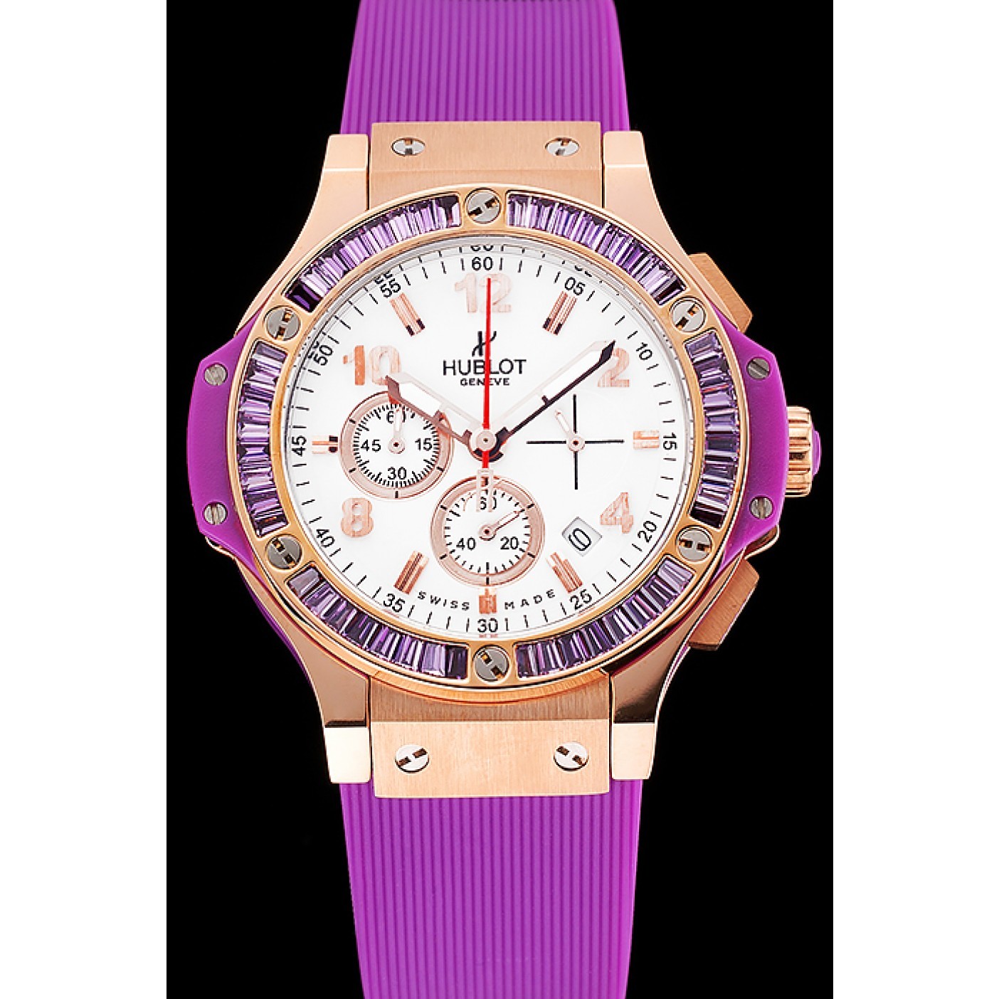 Hublot Big Bang Tutti Frutti Purple Strap Gold Dial